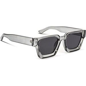 ⚡Men Grey Fashion Thick Trendy Square Shades Rectangle Designer SunGlasses